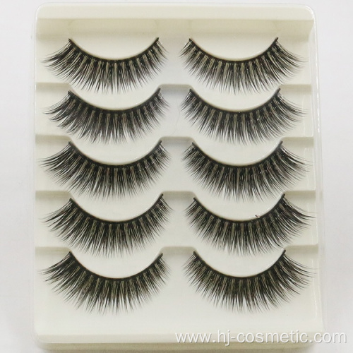 cheap 5 pairs eyelashes natural private label mink eyelashes custom package in good quality